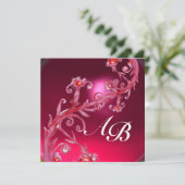 Invitation BAIES MAGIQUES 4, MONOGRAMME rouge rubis (Debout devant)