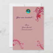 Invitation BAIES MAGIQUES 4, MONOGRAMME rouge rubis (Dos)