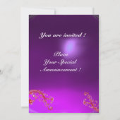 Invitation BAIES MAGIQUES 4, MONOGRAMME rouge violet blanc (Dos)