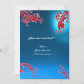 Invitation BAIES MAGIQUES 4, MONOGRAMME saphir rouge (Dos)