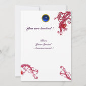 Invitation BAIES MAGIQUES 4, MONOGRAMME saphir rouge (Dos)
