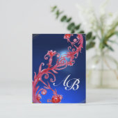 Invitation BAIES MAGIQUES 4, MONOGRAMME saphir rouge glace (Debout devant)
