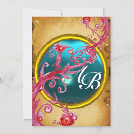 INVITATION BAIES MAGIQUES 4, PARCHEMIN MONOGRAMME (Devant)