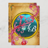 INVITATION BAIES MAGIQUES 4, PARCHEMIN MONOGRAMME (Devant / Derrière)