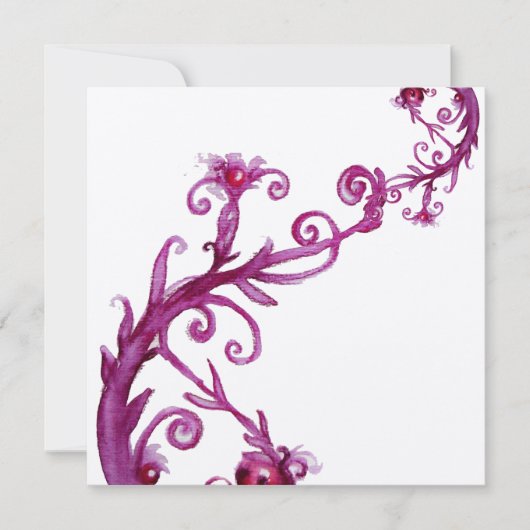 Invitation BAIES MAGIQUES, blanc violet métallisé or (Devant)