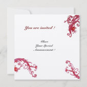 Invitation BAIES MAGIQUES, blanc violet métallisé or (Dos)