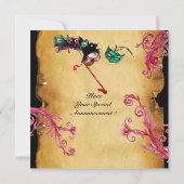 Invitation BAIES MAGIQUES DE MASQUERADE MONOGRAMME rouge (Dos)
