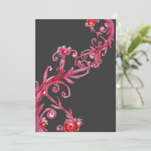 Invitation BAIES MAGIQUES, gris rouge (Debout devant)