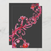 Invitation BAIES MAGIQUES, gris rouge (Devant / Derrière)