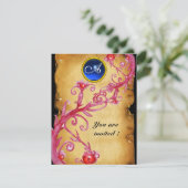 Invitation BAIES MAGIQUES MONOGRAMME, bleu (Debout devant)