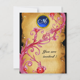 Invitation BAIES MAGIQUES  MONOGRAMME,  bleu