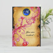 Invitation BAIES MAGIQUES MONOGRAMME, bleu (Debout devant)