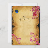 Invitation BAIES MAGIQUES MONOGRAMME, bleu (Dos)