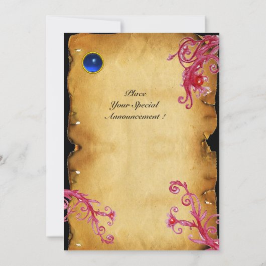 Invitation BAIES MAGIQUES  MONOGRAMME,  bleu (Dos)