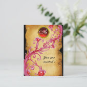 Invitation BAIES MAGIQUES MONOGRAMME, rouge (Debout devant)