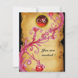 Invitation BAIES MAGIQUES MONOGRAMME, rouge
