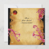 Invitation BAIES MAGIQUES MONOGRAMME, rouge (Dos)