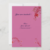 Invitation BAIES MAGIQUES,MONOGRAMME rouge violet (Dos)