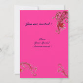 Invitation BAIES MAGIQUES, MONOGRAMME rouge violet (Dos)