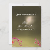 Invitation BAIES MAGIQUES MONOGRAMME rouge violet gris blanc (Dos)