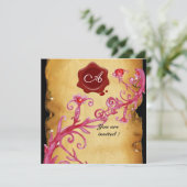 Invitation BAIES MAGIQUES  MONOGRAMME, sceau de vaccination (Debout devant)