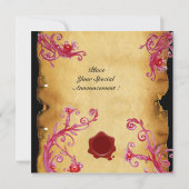 Invitation BAIES MAGIQUES  MONOGRAMME, sceau de vaccination (Dos)