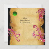 Invitation BAIES MAGIQUES  MONOGRAMME,  vert (Dos)