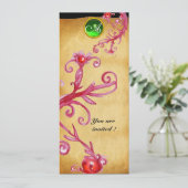 Invitation BAIES MAGIQUES  MONOGRAMME,  vert (Debout devant)