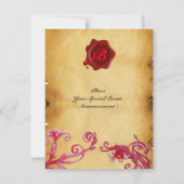 Invitation BAIES MAGIQUES  Parchemin à cacheter à la cire MON (Dos)