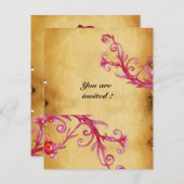 Invitation BAIES MAGIQUES  Parchemin à cacheter à la cire MON (Devant / Derrière)