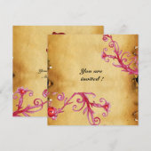 Invitation BAIES MAGIQUES  Parchemin à cacheter à monogramme  (Devant / Derrière)