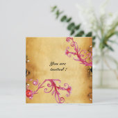 Invitation BAIES MAGIQUES  Parchemin à cacheter à monogramme  (Debout devant)