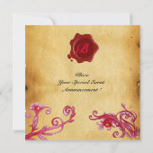 Invitation BAIES MAGIQUES  Parchemin à cacheter à monogramme  (Dos)