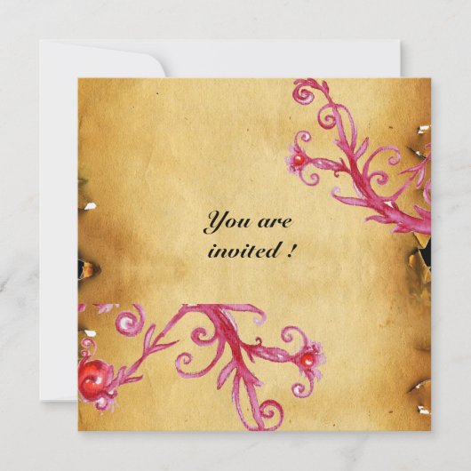 Invitation BAIES MAGIQUES  Parchemin à cacheter à monogramme  (Devant)