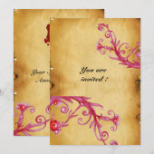 Invitation BAIES MAGIQUES Parchemin à cacheter à monogramme (Devant / Derrière)