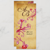 Invitation BAIES MAGIQUES  parchemin à cacheter cire à cachet (Devant / Derrière)