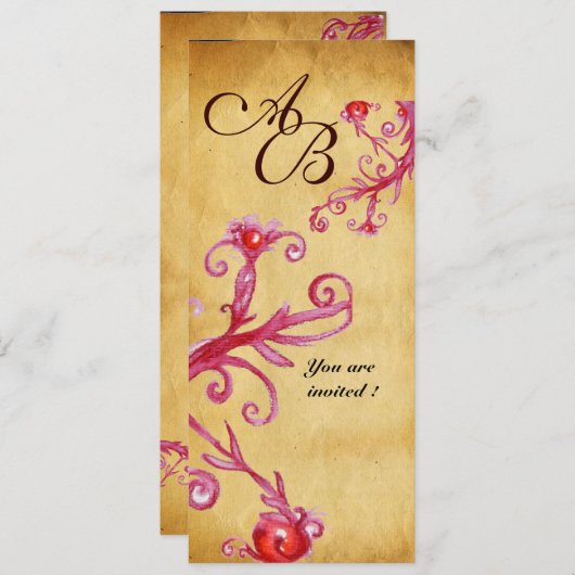 Invitation BAIES MAGIQUES  parchemin à cacheter cire à cachet (Devant / Derrière)