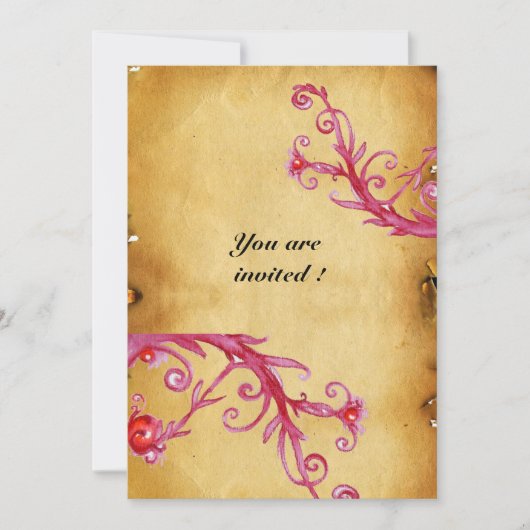 Invitation BAIES MAGIQUES parchemin à cacheter cire à cachet (Devant)