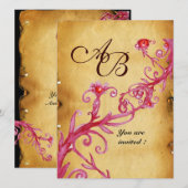 Invitation BAIES MAGIQUES  Parchemin à cacheter cire monogram (Devant / Derrière)