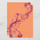 Invitation BAIES MAGIQUES, rouge rose (Devant / Derrière)