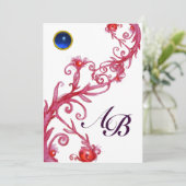 INVITATION BAIES MAGIQUES, SAPHIR ROUGE MONOGRAMME (Debout devant)