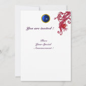 INVITATION BAIES MAGIQUES, SAPHIR ROUGE MONOGRAMME (Dos)
