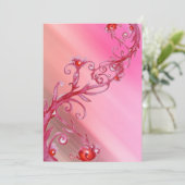 Invitation BAIES MAGIQUES, soie rouge blanc (Debout devant)