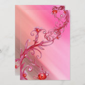 Invitation BAIES MAGIQUES, soie rouge blanc (Devant / Derrière)