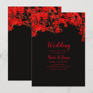 Invitation Baies noires et rouges Branches d'arbre Baies Mari