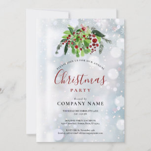 Invitation Baies rouges de Noël Société Fête de fin d'année