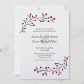 Invitation Baies rouges d'hiver Tout simplement un mariage él (Devant)