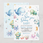 Invitation Baignade Bébé à Venir Soon (Devant / Derrière)