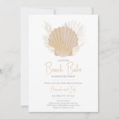 Invitation Baignade bohème Baby Shower Coquillage pour Bébé d (Devant)