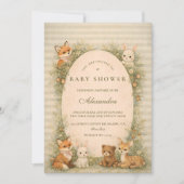 Invitation Baignade de Bébé Animaux de la Forêt de Contes de (Devant)